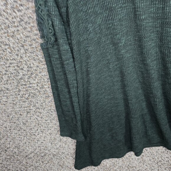 Knox Rose Top Womens Medium Green Knit  Have Accent Sleeve Casual‎ Ladies - Picture 3 of 7